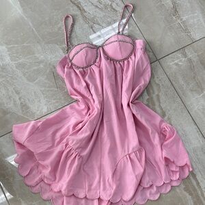 Pink sparkle mini dress small